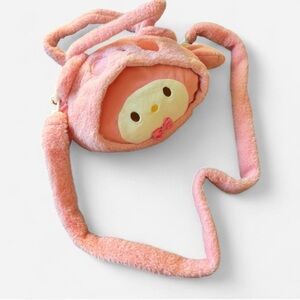 Pink Plush Character Shoulder Bag